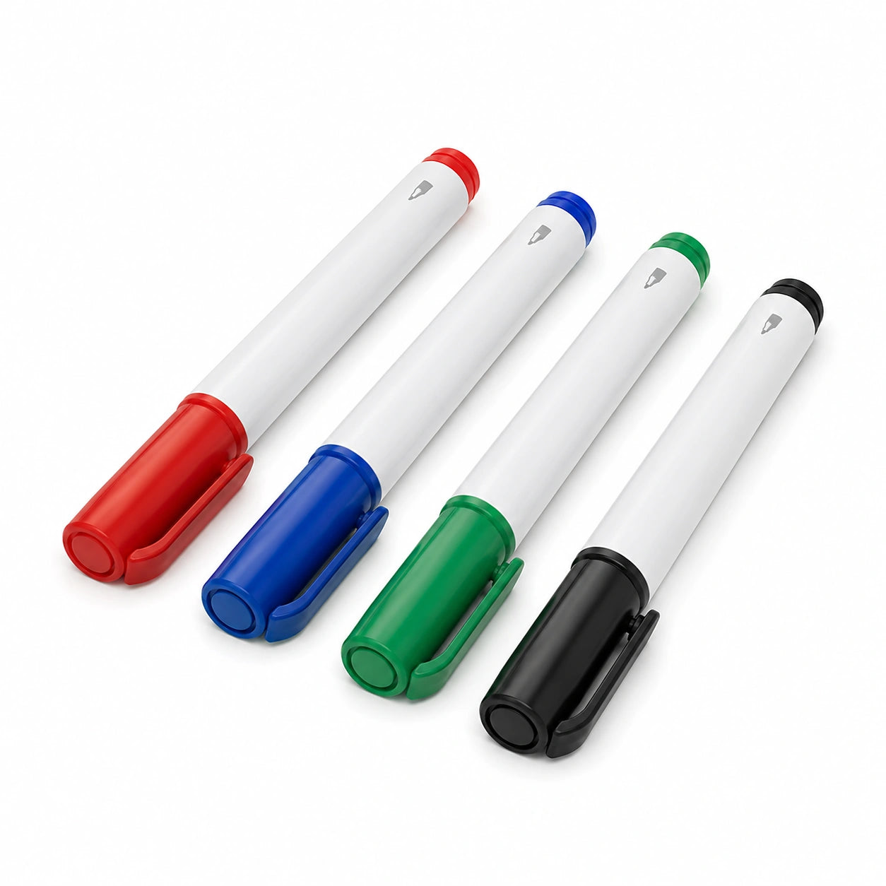 Whiteboard-Marker-Set mit 4 Farben: Rot, Blau, Grün, Schwarz