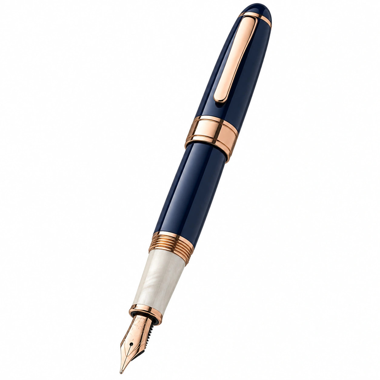 Eleganter Füllfederhalter Blau Roségold