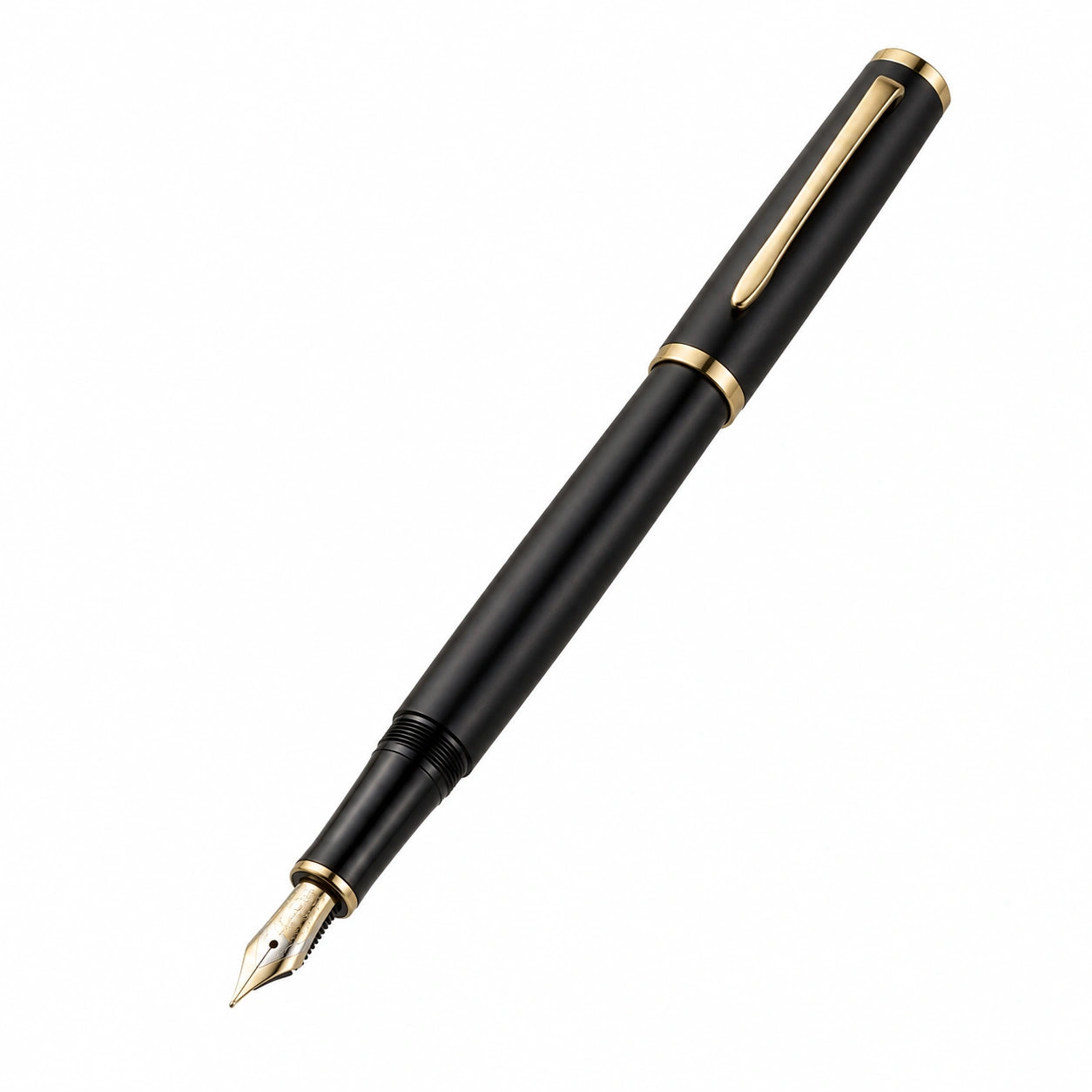 Eleganter Füllfederhalter Schwarz und Gold mit Metallfeder