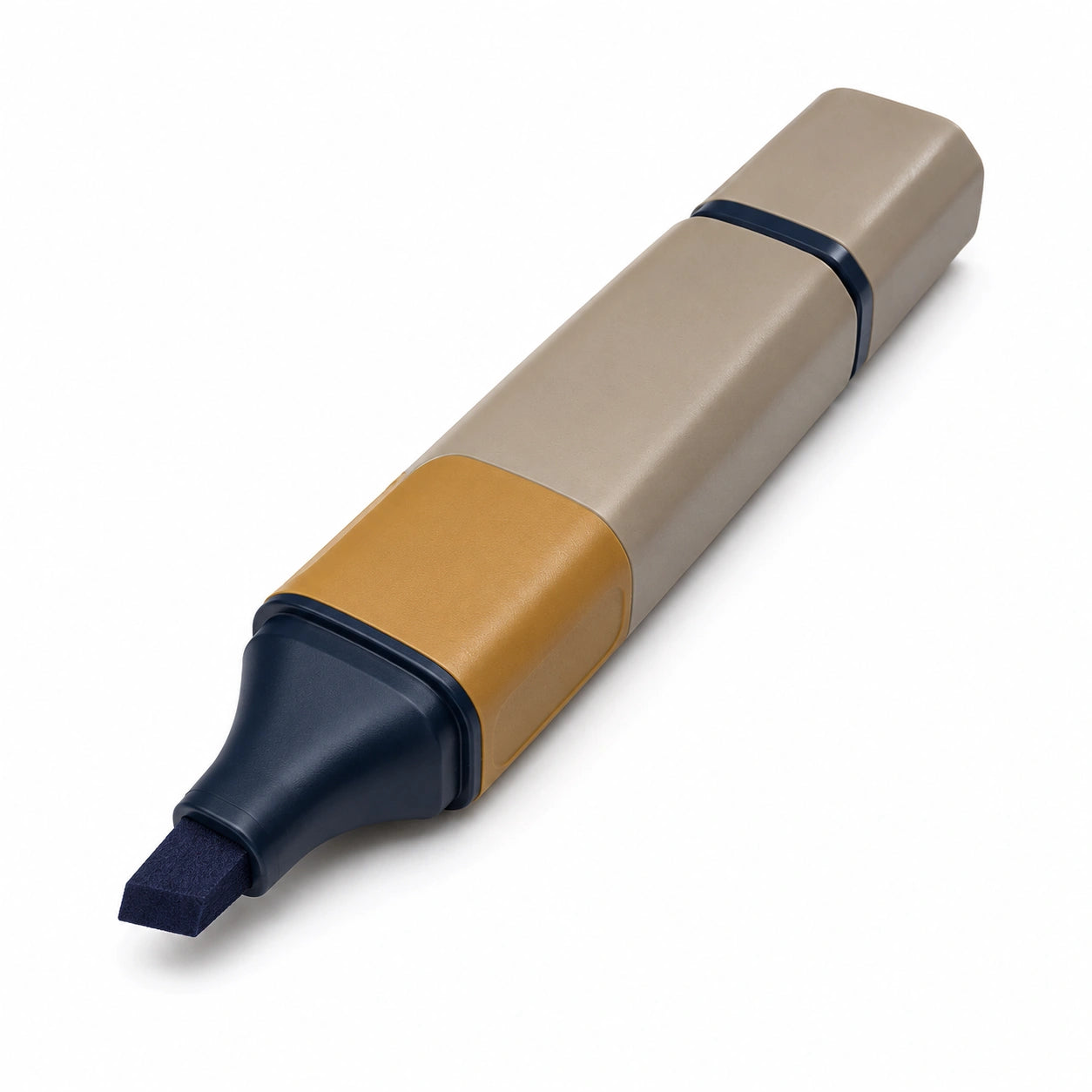 Breiter Textmarker Beige/Dunkelblau