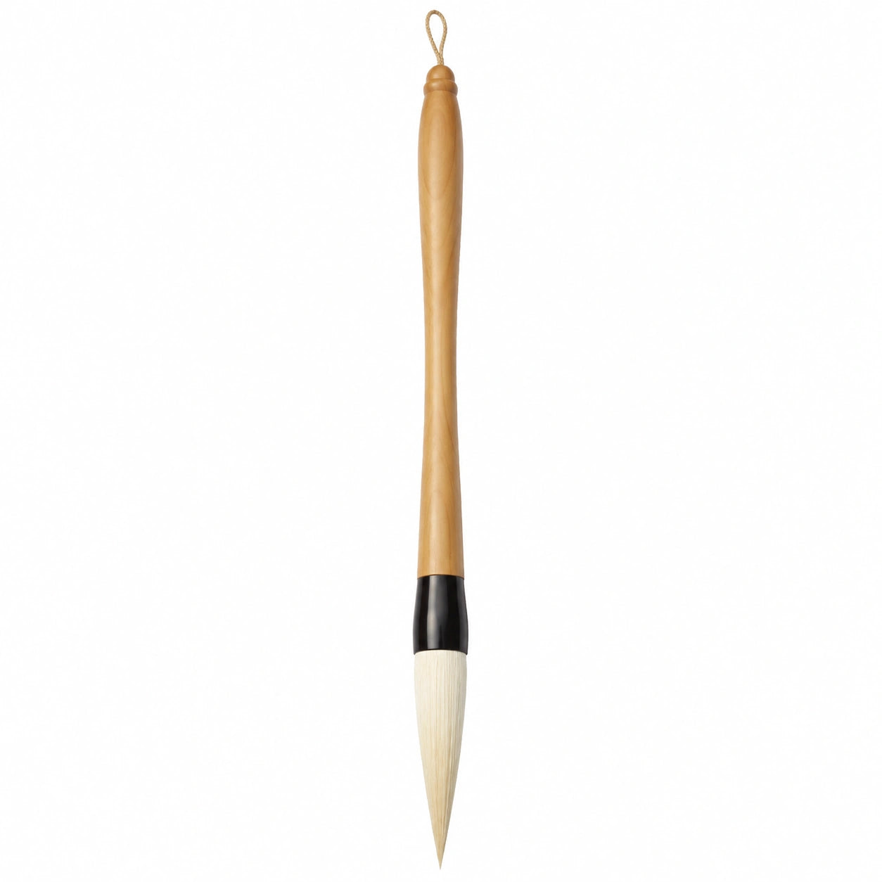 Traditioneller Kalligrafie-Pinsel mit Bambusgriff und Naturhaar, Holz/Natur