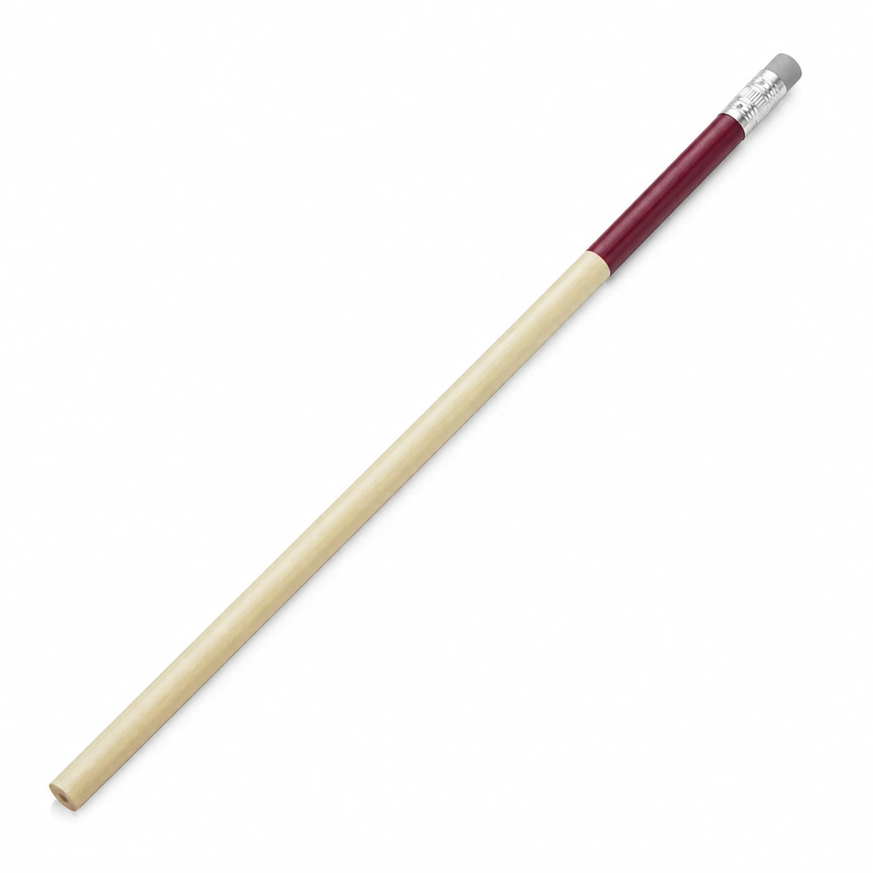 Holzbleistift mit Radiergummi Rot/Natur