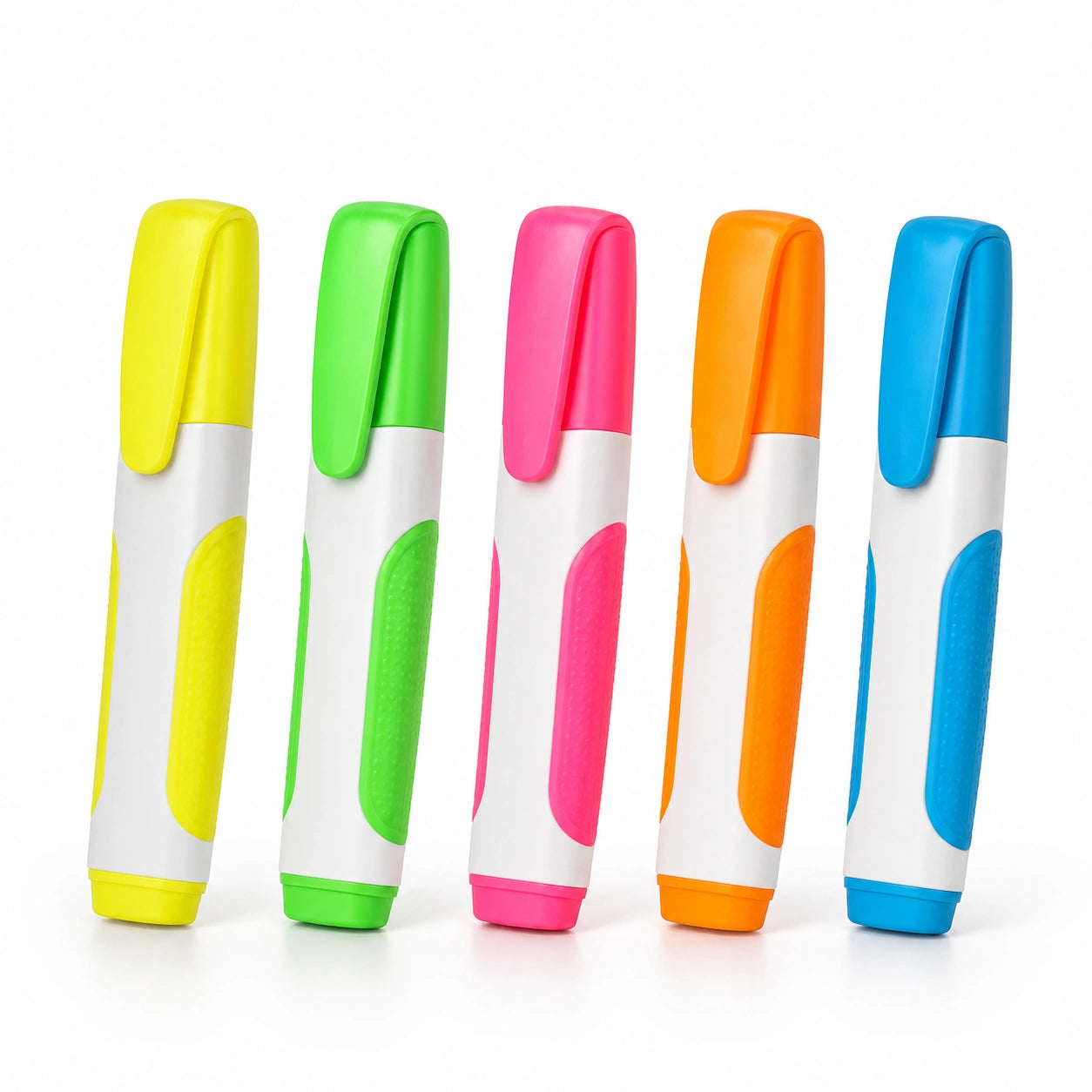 Ergonomisches Textmarkerset, 5 leuchtende Farben