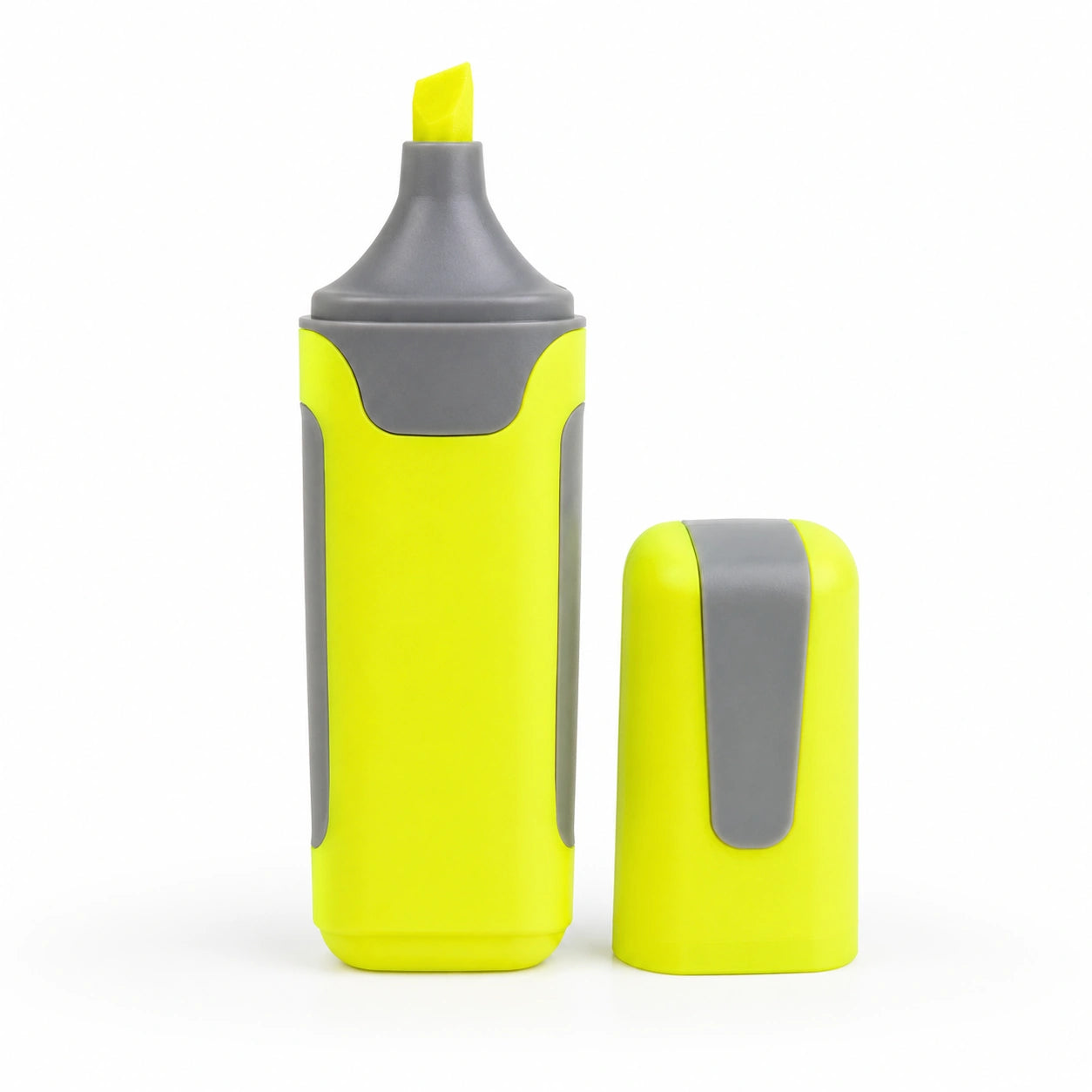 Textmarker Gelb Grau mit Breitkeilspitze