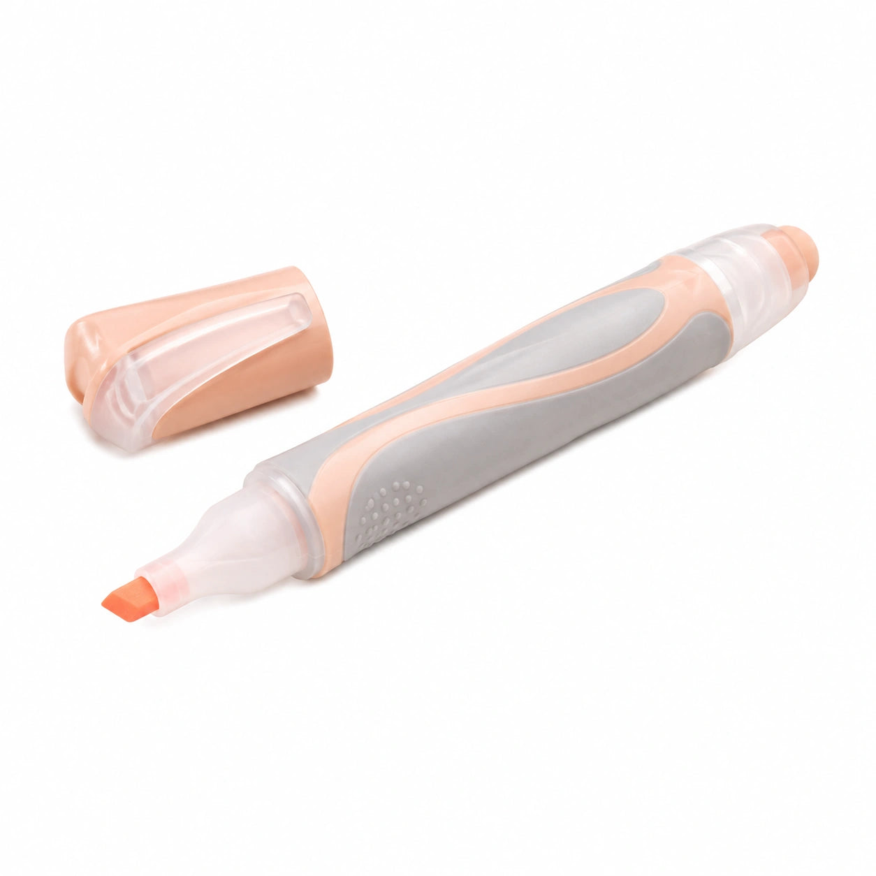 Textmarker in Pastellorange mit Grauem Griff