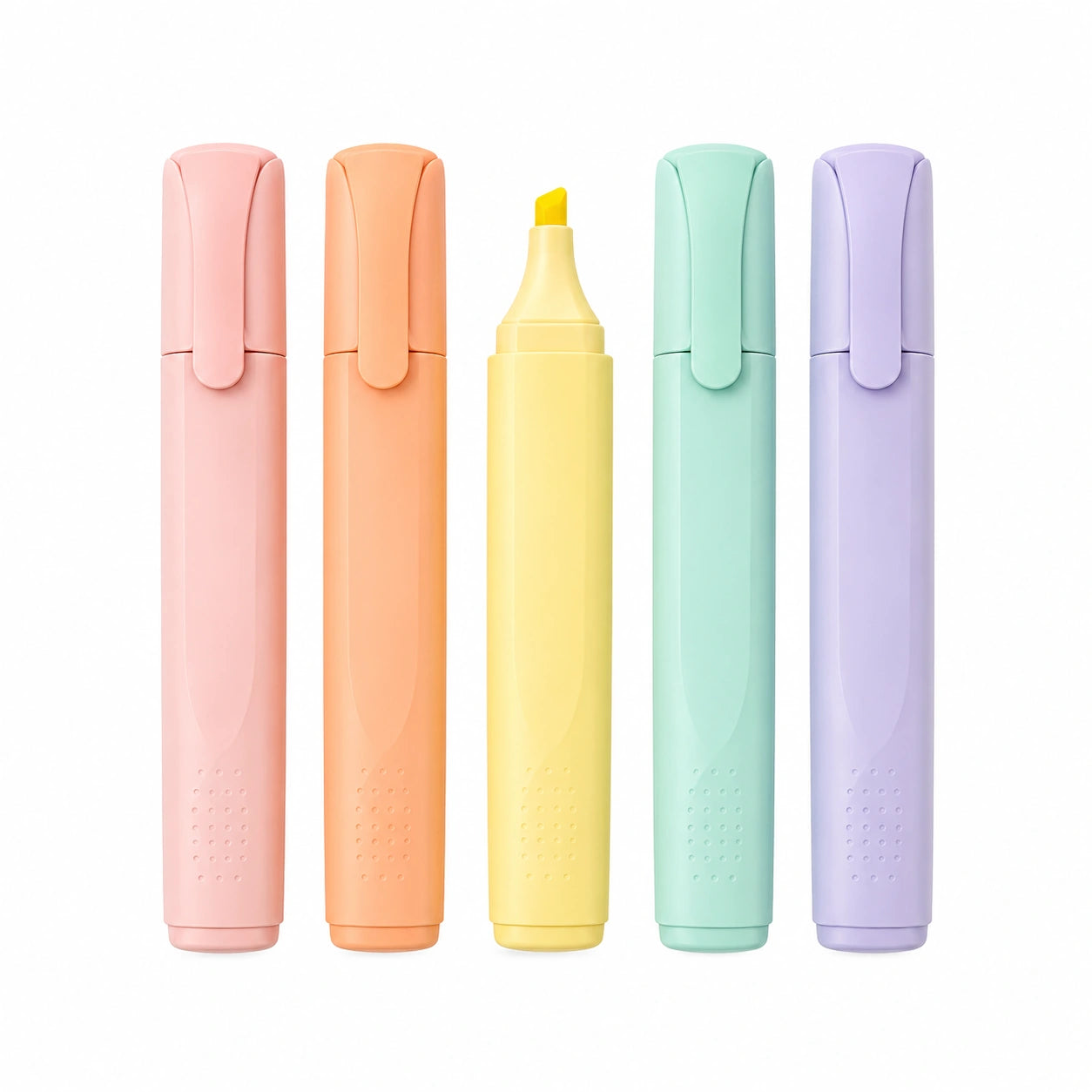 5er Set Pastellfarbene Textmarker mit Keilspitze