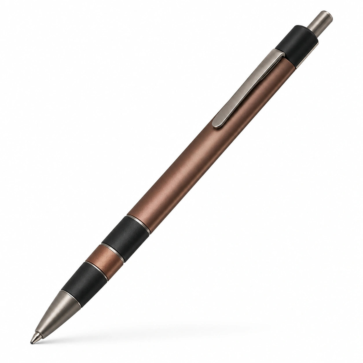 Druckkugelschreiber Braun/Schwarz mit Metallgehäuse