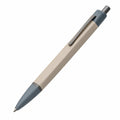 Kugelschreiber mit Druckmechanik, Blau und Beige