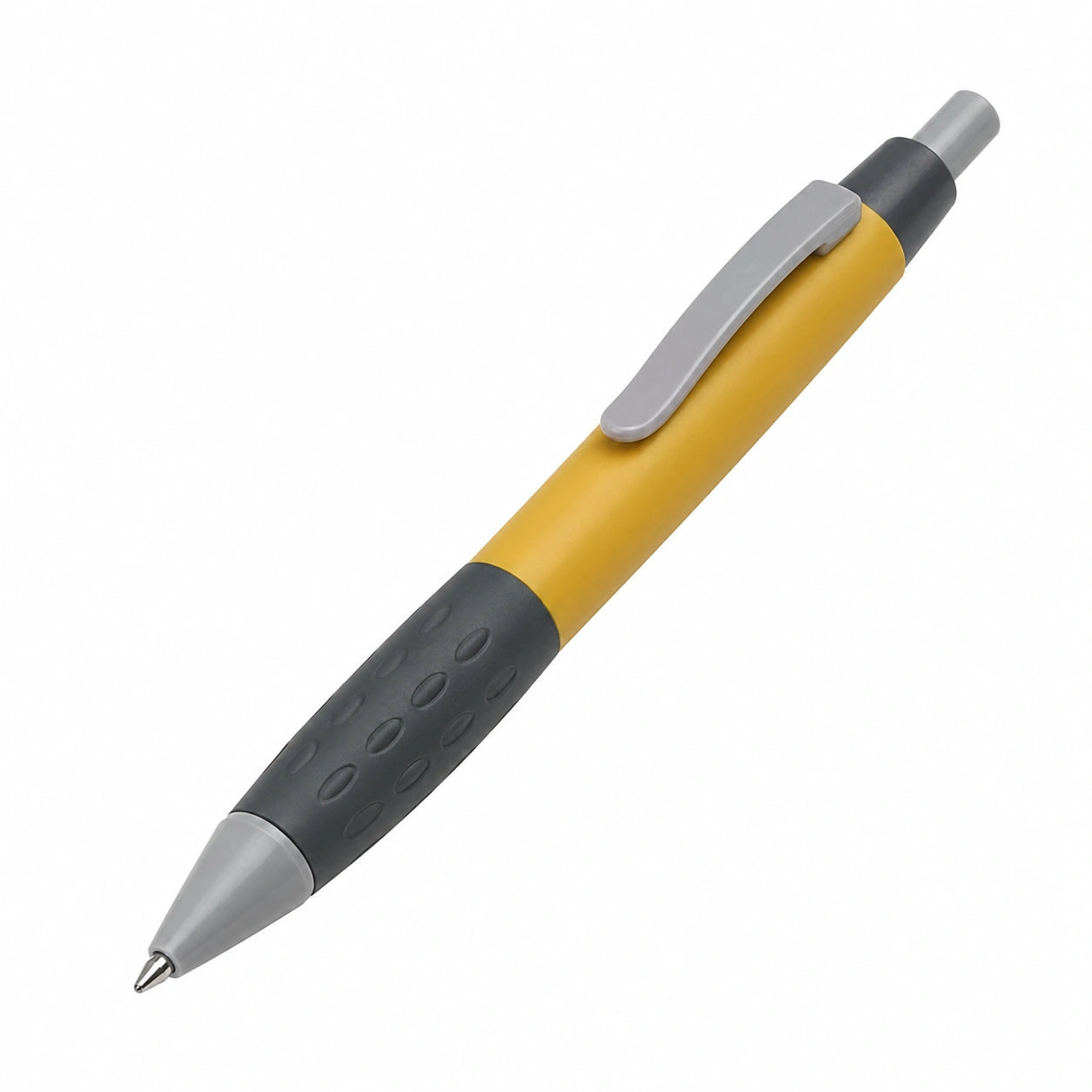 Gelb-Schwarzer Kugelschreiber mit Gummigriff, ergonomischem Design